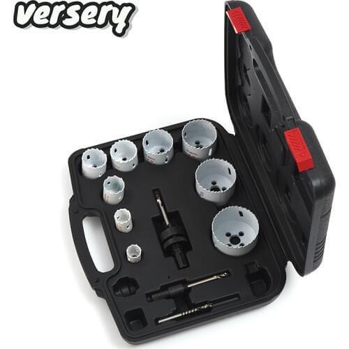 Free shipping 12pcs high quality Hole Saw Cutting Set Kit Drilling Tool Wood Metal stainless pipeline Cutter 19-64mm Drill Bits