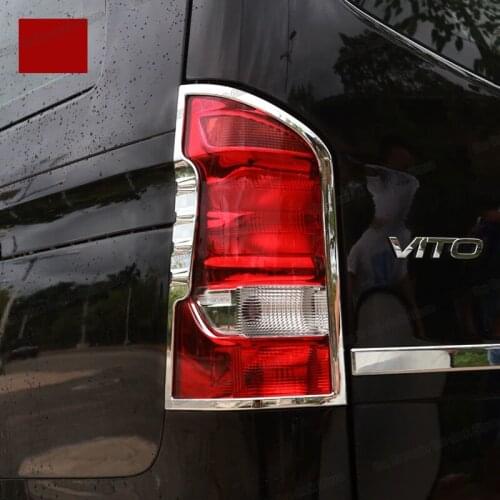 Lsrtw2017 abs car rear taillight trims chrome for mercedes benz vito 2016 2017 2018 2019 w447 v260 v class v220 2020 2021