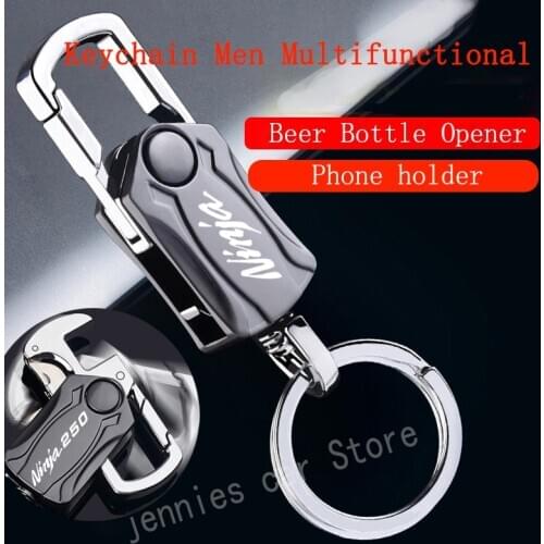 Motorcycle Key Chain Keychain Metal Multifunction Keyring For Kawasaki Ninja 250 300 400 650 2010-2020 Accessories