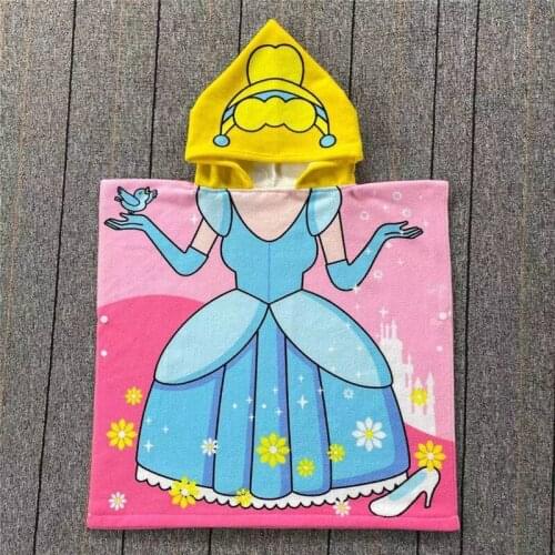 Baby Hooded Bath Towel Children Kids Cartoon Mermaid Print Bathrobe Towels Quick Dry Microfiber Travel Sports Beach Towels