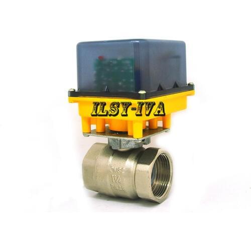 DN32 AC12V/24V/220V brass 2-way electric ball valve with 3 or 4 wires control