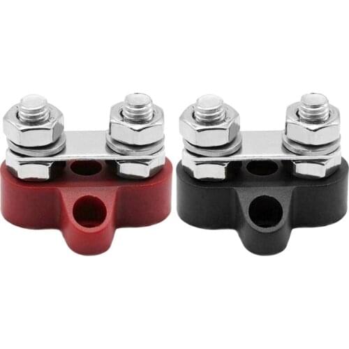 Car Bus Bar Power Cable Terminal Blocks Heavy Duty M8+M8 Positive Power Distribution Studs Accessories for Truck RV Yacht