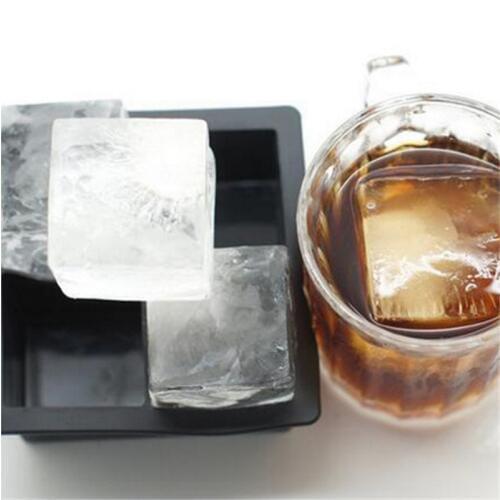Creative Styling Ice Cube Maker Party Bar Black Square Silicon Ice Mold For Cocktail Frozen Silicone Ice Cubes Tray Ice Maker