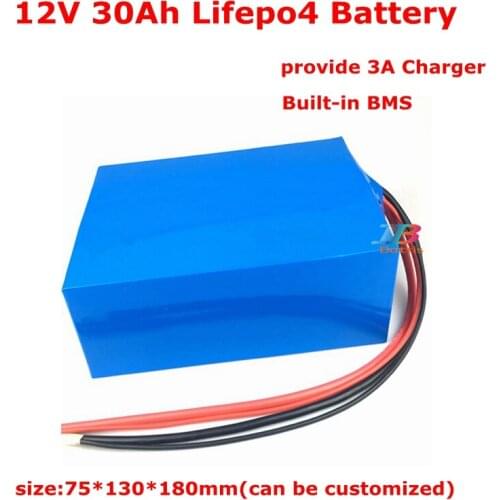Lifepo4 12v 30ah lithium battery pack XT90 plug for electric motorcycle 12v golf trolley + 14.6V 5A Charger