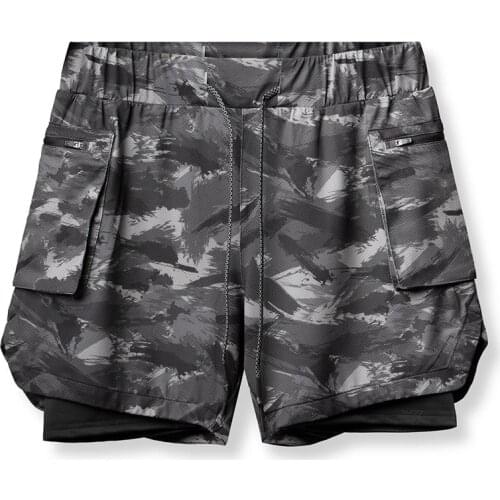2021 Running Shorts Men 2 in 1 Gym Sport Shorts Man Camouflage Workout Basketball Sportswear Jogging Sports Short Pants Male