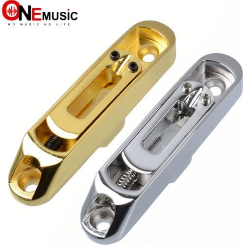 A Set 4 String Individual 4 String Bass Guitar Bridge Saddles Tailpiece Chrome-Gold