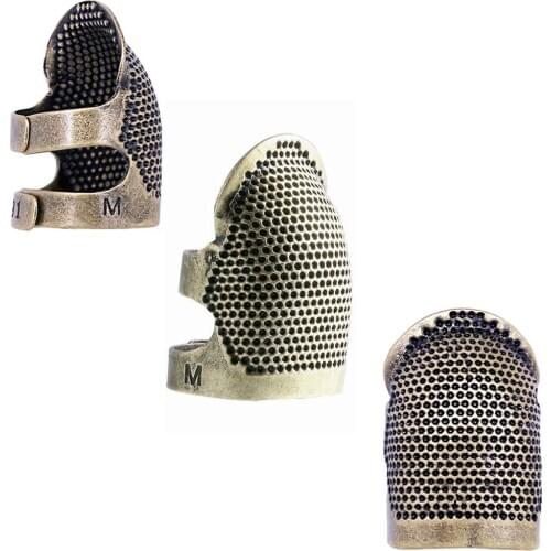 LMDZ 3Pcs Sewing Thimbles Finger Protector Adjustable Fingertip Thimble Metal Shield Protector for Sewing Embroidery Needlework