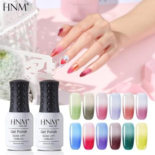 HNM 8ML Neon Color-Changing Gel Nail Polish Soak Off UV LED Nail Varnish Primer Semi Permanent Gel Polish Salon Manicure