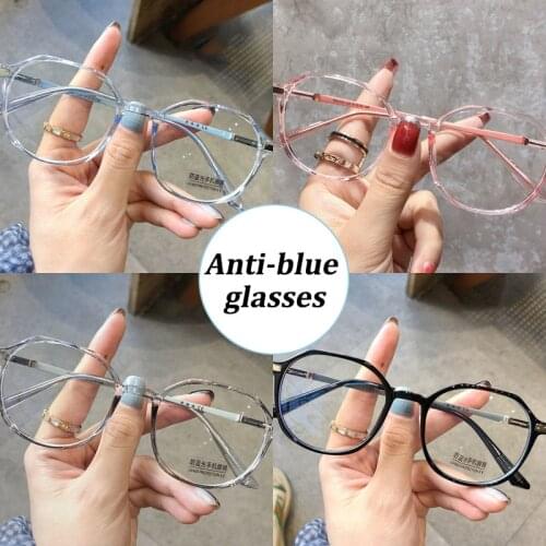 Blue Light Blocking Glasses Cute Anti Eye Strain Fashion Polygonal Frame Glasses For Reading Play Computer PR Sale