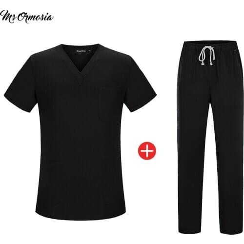 Wholesale Male and female high quality soft Breathable Scrubs uniform Suit pet shop uniform Beauty salon lab uniform scrubs sets