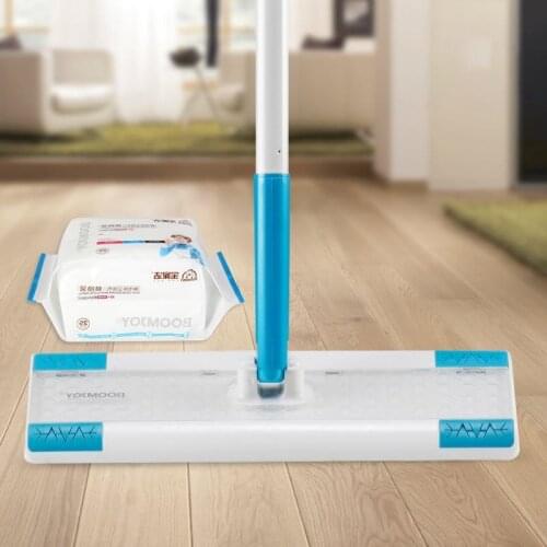 BOOMJOY Flat Mops with 25 PCS Disposable Dry Refill Wipes Pads for Wood Tile Laminate Floor Cleaning
