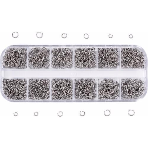 Mixed 304 Stainless Steel Open Jump Rings Jewelry Findings for DIY Stainless Steel Color,4~6mm in diameter;0.7~0.8mm thick