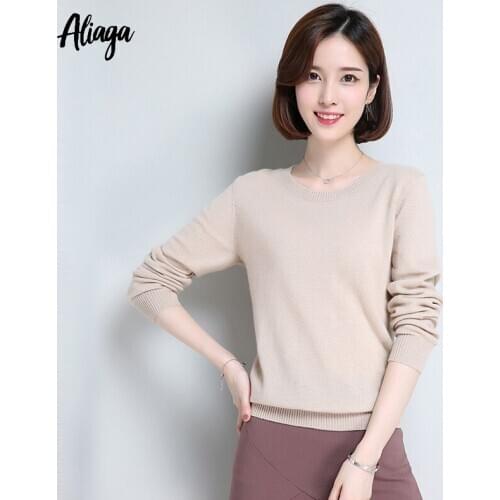 Spring Autumn New 100% Pure Cashmere Sweater Women Pullover Long Sleeve Knitting O Neck Oversized Casual Female Fashion Jumper