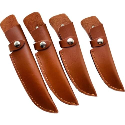 Outdoor Knife Cowhide Leather Sheath Scabbard Holster Small Straight Sword Carry Cover Set Waist Belt Making Knifes Diy Tools