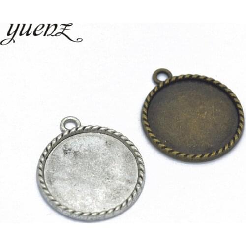 YuenZ 4pcs 3 Colors Necklace Pendant Setting Cabochon Base Tray Bezel Blank Fit 20*20mm Round Cabochon Jewelry Making C09