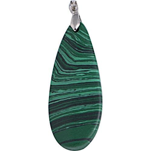 Elegant Teardrop Malachite Natural Stone Gem Pendant Jewelry 50x20mm