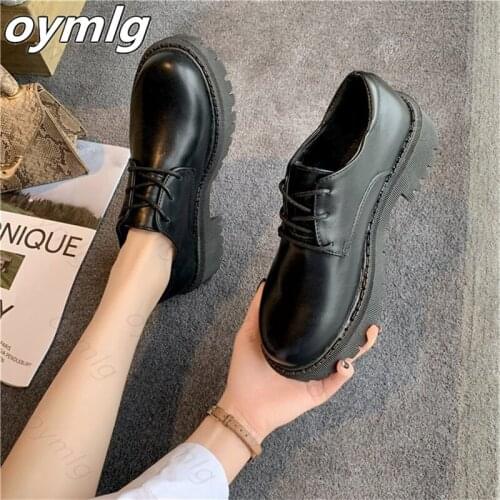 Female British style 2021 spring and autumn new Japanese jk uniform net red round toe thick sole single shoes women shoes