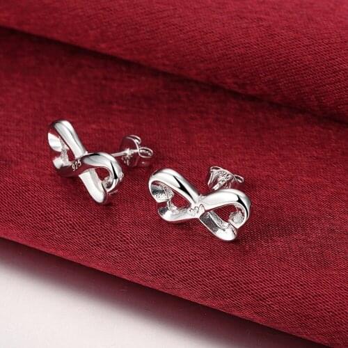 Hot Exquisite 925 Sterling Silver elegant stud Earrings for Women Fashion Creative Birthday Gifts Charm party wedding Jewelry