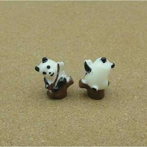 1pcs/lot resin solid panda with stump cartoon 20mm fairy garden gnome moss terrarium decor crafts bonsai home DIY A114-5