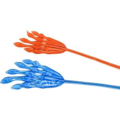 10 Pcs/Pack Stretchy Skeleton Palm Sticky Hands Sensory Bendable Halloween Toy