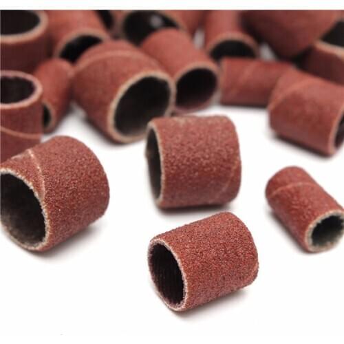 100Pcs Drum Sanding Kit 80#/120#/180# Nail Drill Bits Abrasive Tools Dremel Accessories Sandpaper Shank Rotary Tools