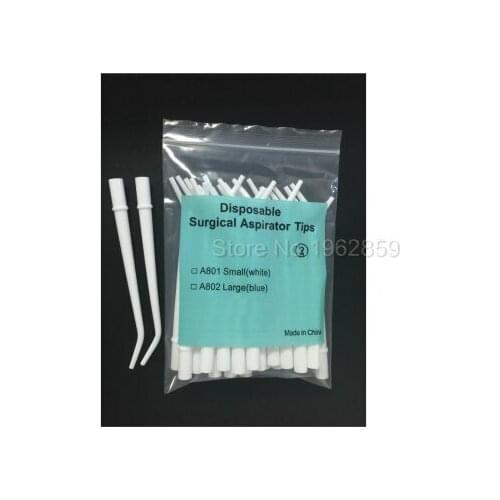 100pcs Disposable Material Dental Suction Tube Surgical Aspirator Suction Tips 1/8" White