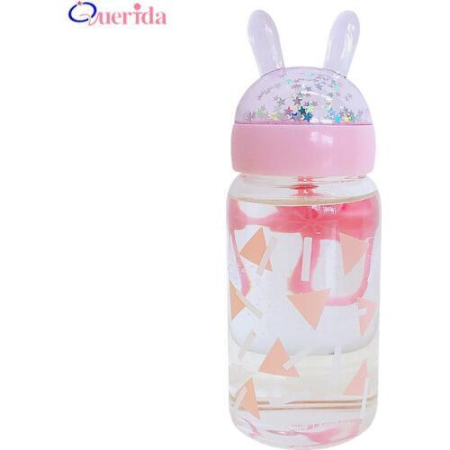 300ml Fashion Creative Cute Sequins Rabbit Seal Glass Water Bottle for Drinking Sport Camping OutdoorWater Bottles Drinkware