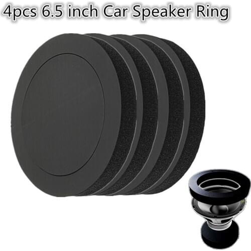 4 PCS 6.5" Inch Car Universal Speaker Insulation Ring Soundproof Cotton Pad Bass Door Trim Sound Audio Speakers Self Adhesive
