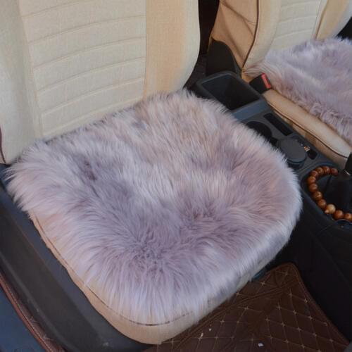 45*45cm Luxurious Natural Fur Authentic Soft Fluffy Wool Sheepskin Car Seat Cover for Automobile Interior Accessory Seat Cushion