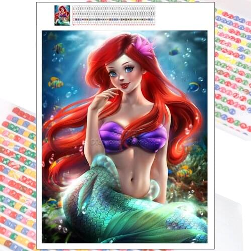 5D Diamond Painting Cartoon Disney Princess New Arrivals Mermaid Set Hobby Art DIY Full Drill Mosaic Home Wall Stickers Decor