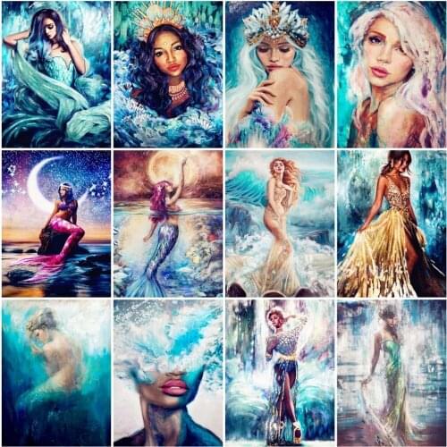 5D Diy Magic Cartoon Mermaid Diamond Art Painting Full SquareRound Drill Diamond Embroidery Cross Stitch Kit Mosaic Home Decor