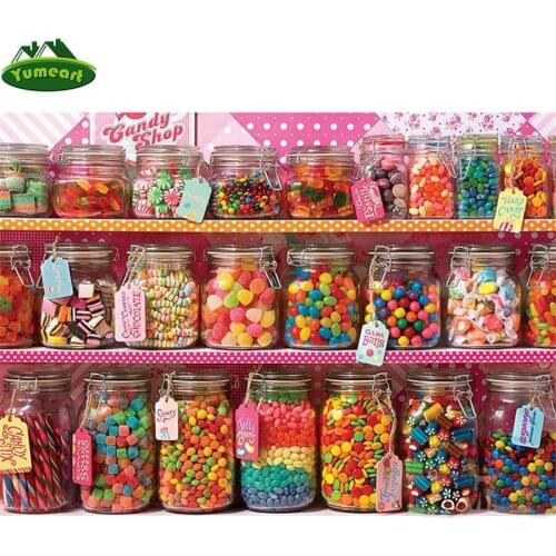 5D DIY Diamond Painting by Number Full Square Drill ""Colored dessert" Diamond Embroidery Mosaic Cross Stitch Hobbies and Crafts