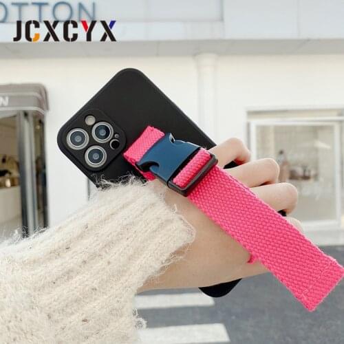 Original liquid silicone Bracket phone case for iphone 12 Pro Max MiNi 11 Pro Max X XS Max XR 7 8 Plus SE 20 Wrist strap cover
