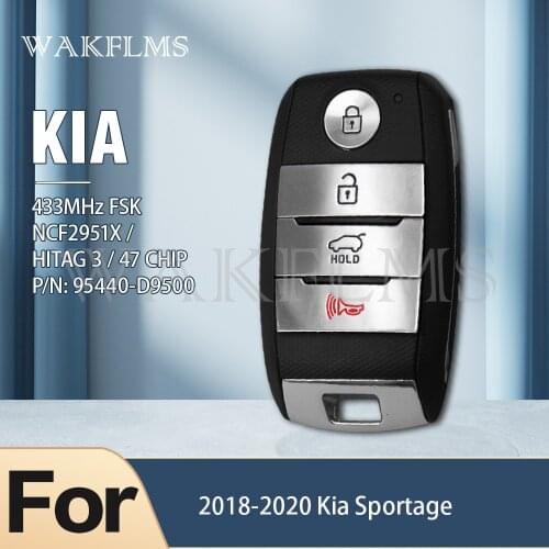 For Kia Sportage 2018 2019 2020 Smart Cat Key 433.92MHz FSK NCF29A1X HITAG 3 47 CHIP P/N: 95440-D9500