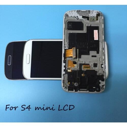 For Samsung Galaxy s4 mini i9190 i9195 i9192 LCD display touch screen digitizer Bezel Frame Assembly replacement part
