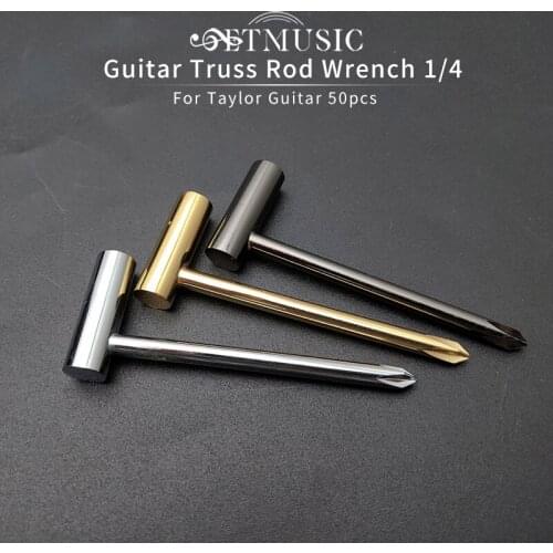 50pcs Guitar Truss Rod Wrench 1/4" 6.35mm With Phillips Screwdriver on Handle for Taylor Guitar Black/Gold/Chrome