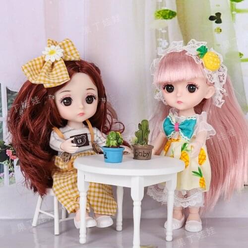 New 16CM BJD Doll with Clothes Headwear Suit 3D Eyes Cute Princess Baby Fashion Casual Boy Dolls Accessories Toys for Girls Gift