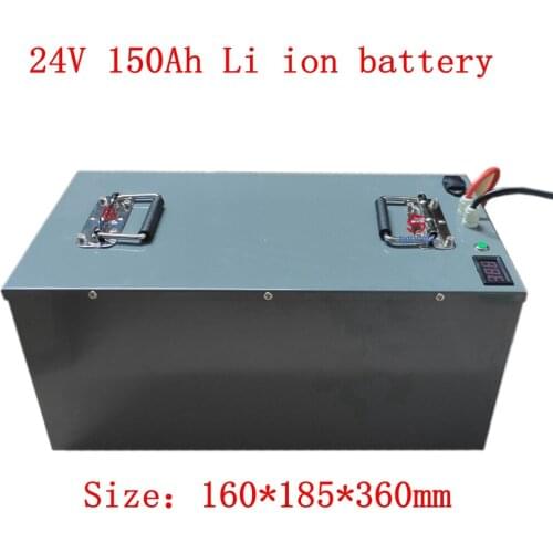 Deep Cycle 24v 150Ah Lithium Li Ion Battery Pack 100A Bms for Solar Forklift Fork Electric Motorcycle + 29.2v 10A Charger