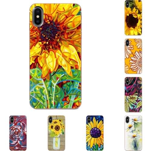 Soft Phone Cases Cover Spring Colors Sunflowers Watercolor For Samsung Galaxy S9 S10 S20 Plus Ultra S6 S7 S8 Edge Plus