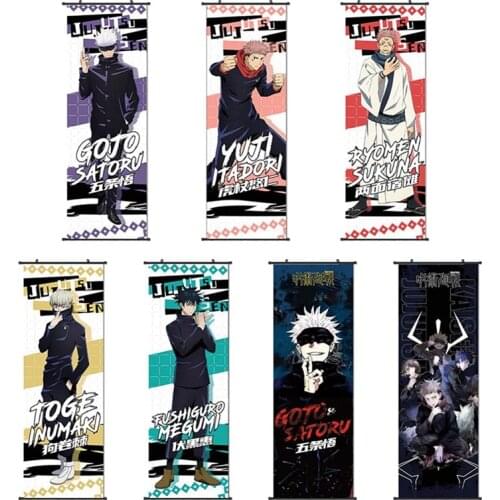 Jujutsu Kaisen Itadori Yuuji Fushigura Megumi Satoru HD Print Wall Poster Scroll Hanging Pictures