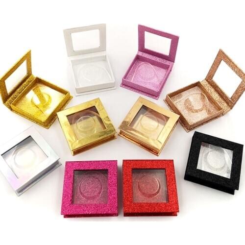 Makeup NEW wholesale Square lash box alse Eyelash packaging box fake 3d mink lashes boxes faux cils strip magnetic case empty