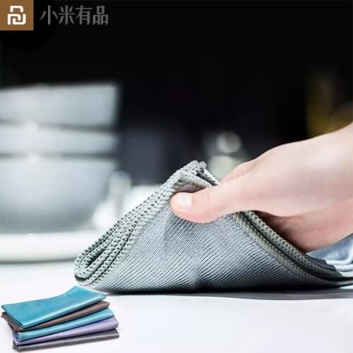 New Youpin 5PCS Micro Fiber Cloth for Cleaning Furniture Non-marking Scouring Pad Fast Absorption Kitchen Stain Removal 40*40 CM