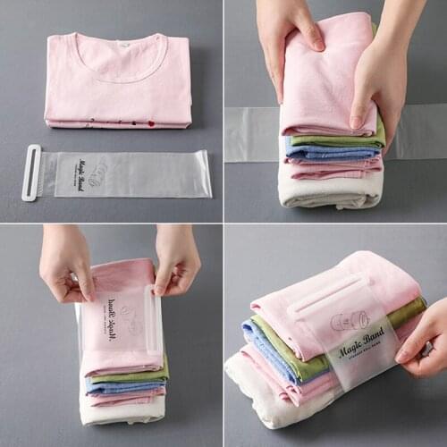 Clothes Roll Strap With Self-Adhesive Strapping Plastic Clothes Finishing Artifact Home Wardrobe Clothes Strapping