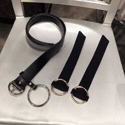 Wide Belt Elastic Belt Waist Bodycon Dress Belts Fashion Women Faux Leather Circle Decor Pin Buckle Pants Waist Belt Waistband