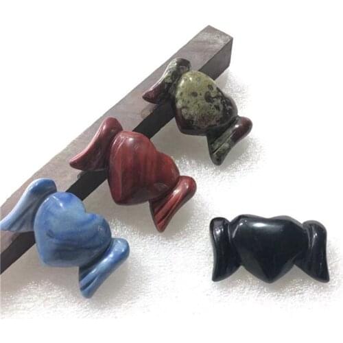 Mixed Materials Crystal Heart With Wings Natural Quartz For Healing Reiki