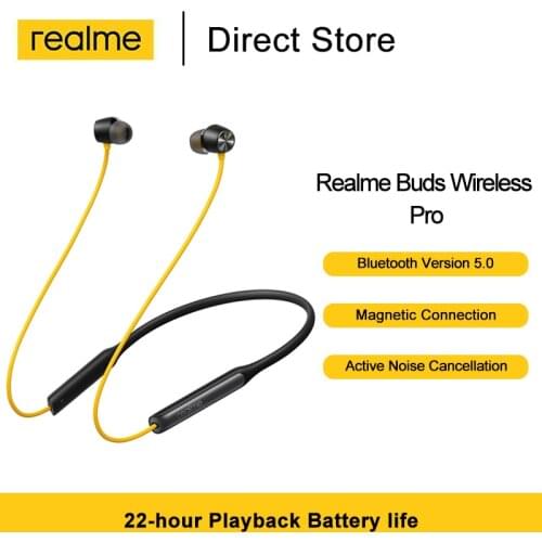 Realme Buds Wireless Pro Bluetooth 5.0 Earphone Neckband Headset Active Noise Cancellation Bass Boost Driver Sports Earphone
