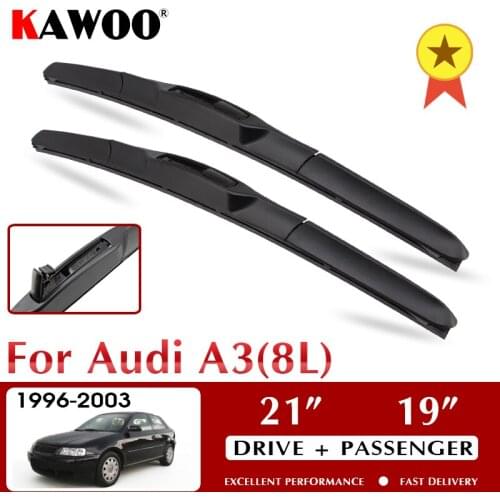 KAWOO Wiper Front Car Wiper Blades For Audi A3(8L) Year From 1996 to 2003 Auto Windshield Windscreen Window 21"+19" LHD RHD