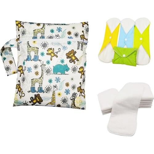 Mommy Diaper Bag for Baby Reusable Cloth Nappy Wet Bag Infant Portable Waterproof Stroller PUL Travel Dry Pail Pocket 16*20cm