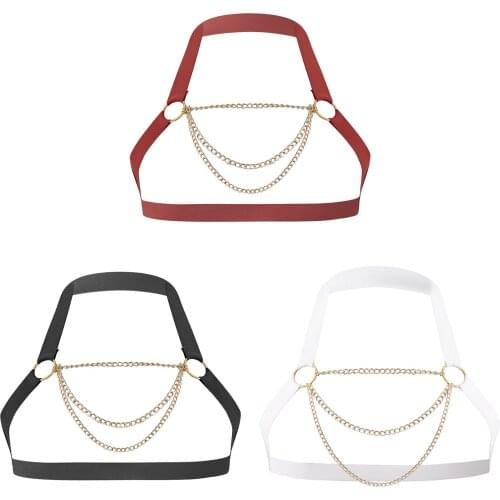 Tops Harness Belt Sexy Elastic Shoulder Chest Cage Chains Straps Male Gay Body Bondage Mens Clothing Adult Sex Costume Clubwear