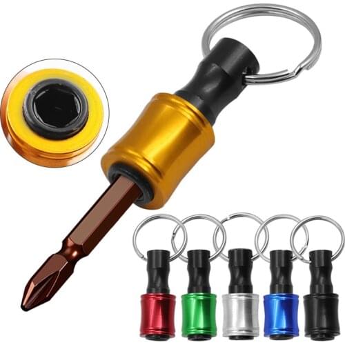 1/4" Hex Shank Screwdriver Bit Holder Extension Bar Quick Release Electric Drill Tool Parts Conversion Keychain Outdoor Tool